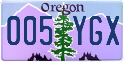 OR license plate 005YGX