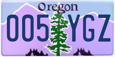 OR license plate 005YGZ