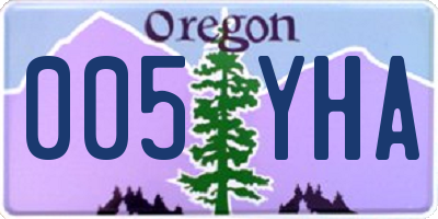 OR license plate 005YHA
