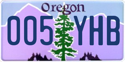 OR license plate 005YHB