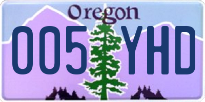 OR license plate 005YHD