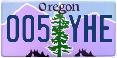 OR license plate 005YHE