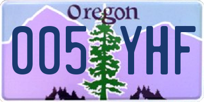 OR license plate 005YHF