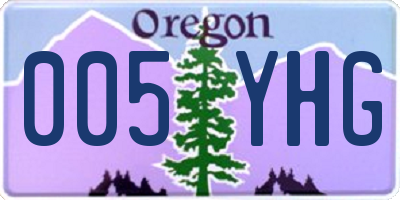 OR license plate 005YHG