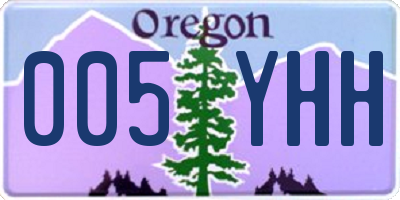 OR license plate 005YHH