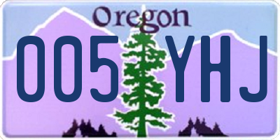 OR license plate 005YHJ