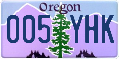 OR license plate 005YHK