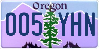 OR license plate 005YHN
