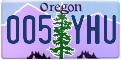 OR license plate 005YHU