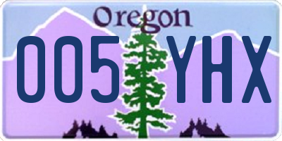 OR license plate 005YHX