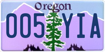 OR license plate 005YIA