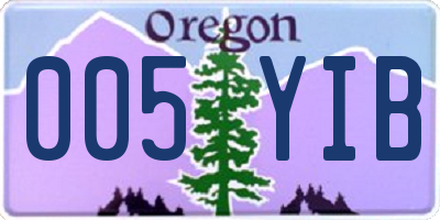 OR license plate 005YIB