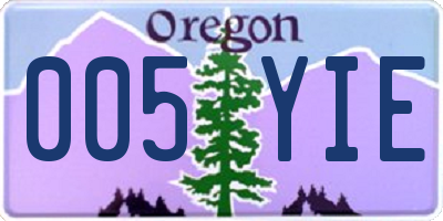 OR license plate 005YIE