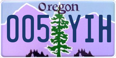 OR license plate 005YIH