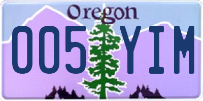 OR license plate 005YIM
