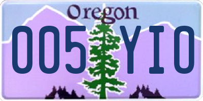 OR license plate 005YIO