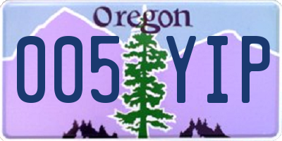 OR license plate 005YIP