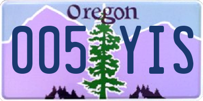OR license plate 005YIS
