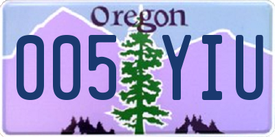 OR license plate 005YIU
