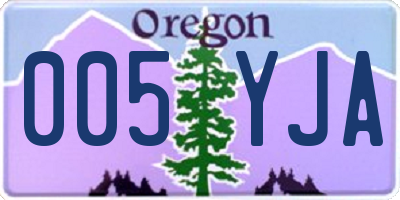 OR license plate 005YJA