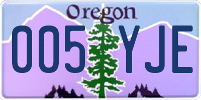 OR license plate 005YJE