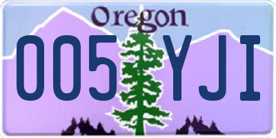 OR license plate 005YJI