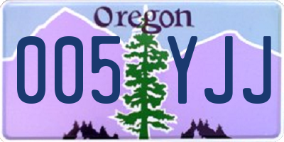OR license plate 005YJJ