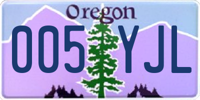 OR license plate 005YJL