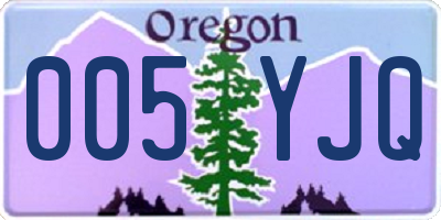 OR license plate 005YJQ