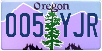 OR license plate 005YJR