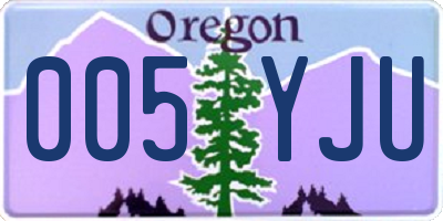 OR license plate 005YJU