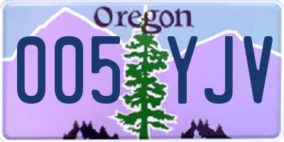 OR license plate 005YJV