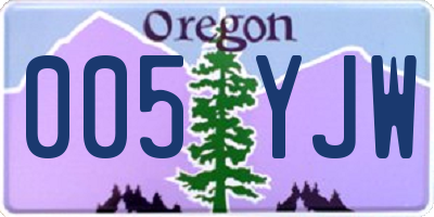 OR license plate 005YJW