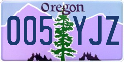 OR license plate 005YJZ