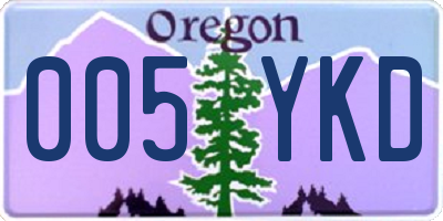 OR license plate 005YKD