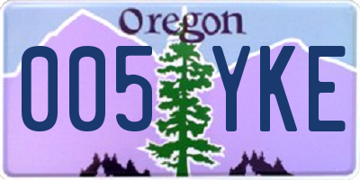 OR license plate 005YKE