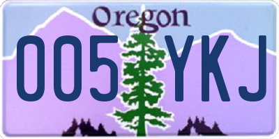 OR license plate 005YKJ