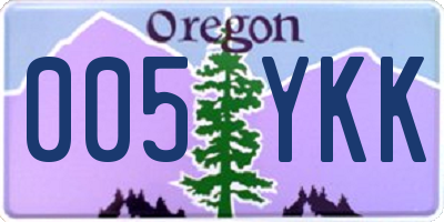 OR license plate 005YKK