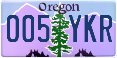OR license plate 005YKR