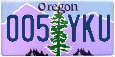 OR license plate 005YKU