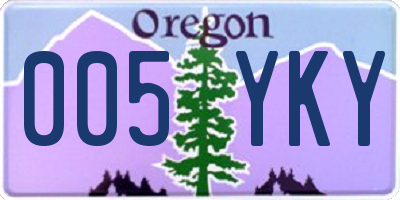 OR license plate 005YKY