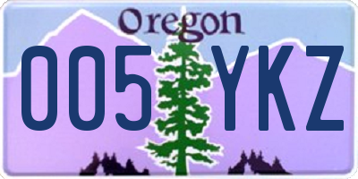 OR license plate 005YKZ