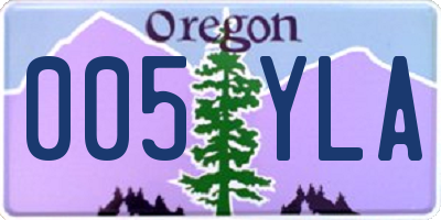 OR license plate 005YLA