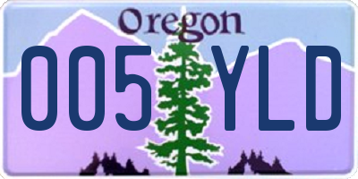 OR license plate 005YLD