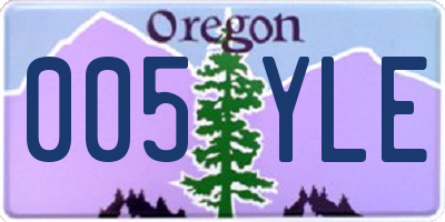 OR license plate 005YLE