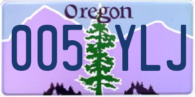 OR license plate 005YLJ