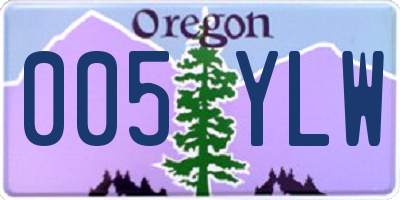 OR license plate 005YLW