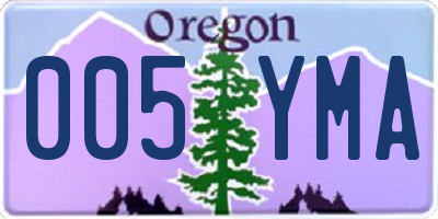 OR license plate 005YMA
