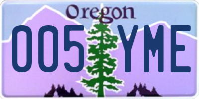 OR license plate 005YME