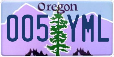 OR license plate 005YML